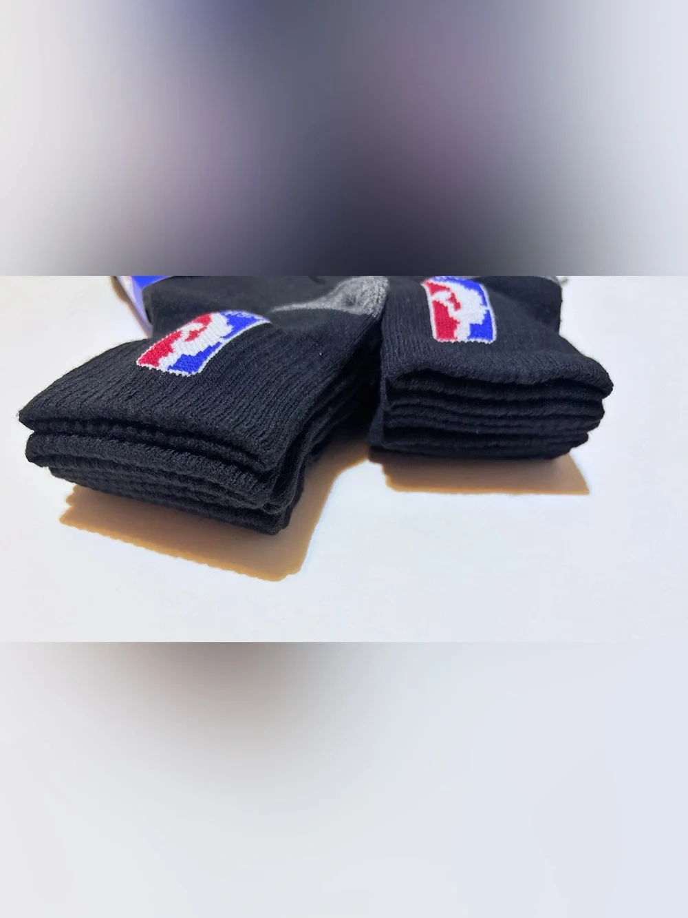 NBA Men's Quarter Crew Socks 6-Pack - Black & Gray